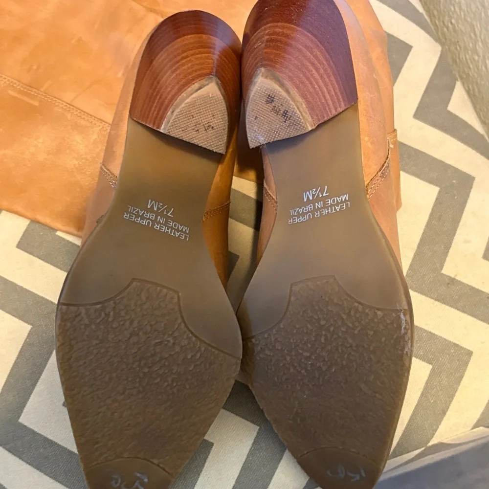 Tan color Leather Cowboy Boots - Picture 3 of 5